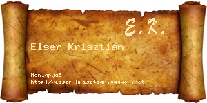 Eiser Krisztián névjegykártya